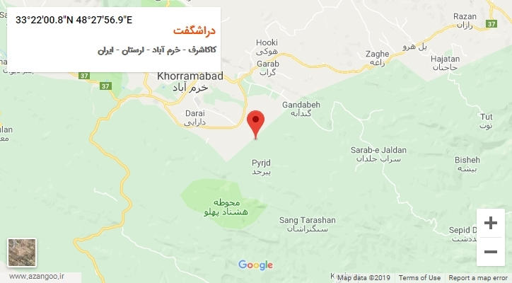 روستای دراشگفت بر روی نقشه