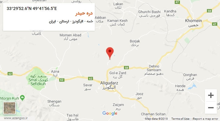 روستای دره حیدر بر روی نقشه