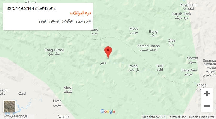 روستای دره لیرتلاب بر روی نقشه