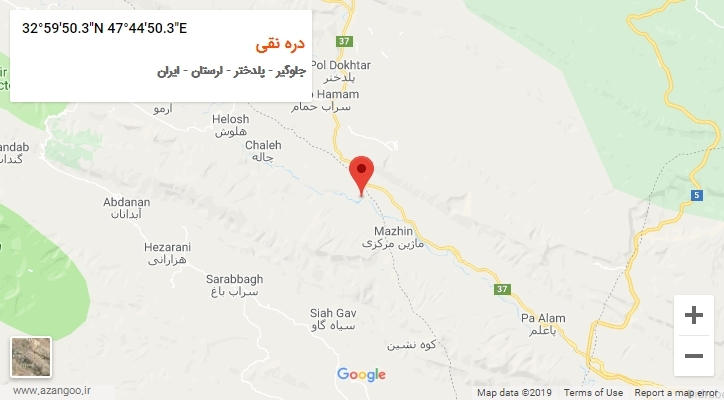 روستای دره نقی بر روی نقشه