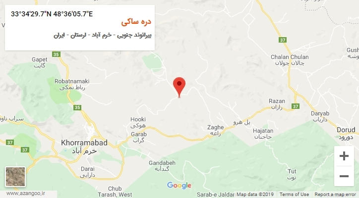 روستای دره ساکی بر روی نقشه