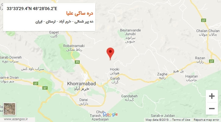 روستای دره ساکی علیا بر روی نقشه
