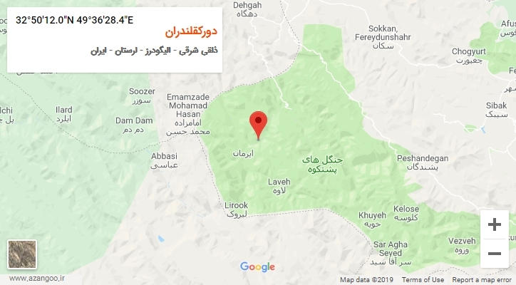 روستای دورکقلندران بر روی نقشه