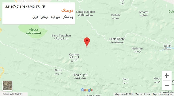 روستای دوسنگ بر روی نقشه