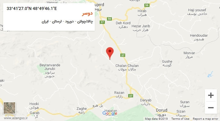 روستای دوسر بر روی نقشه