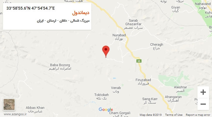 روستای دیماندول بر روی نقشه