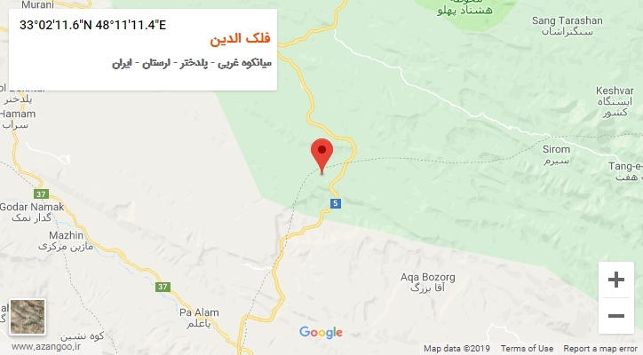 روستای فلک الدین بر روی نقشه
