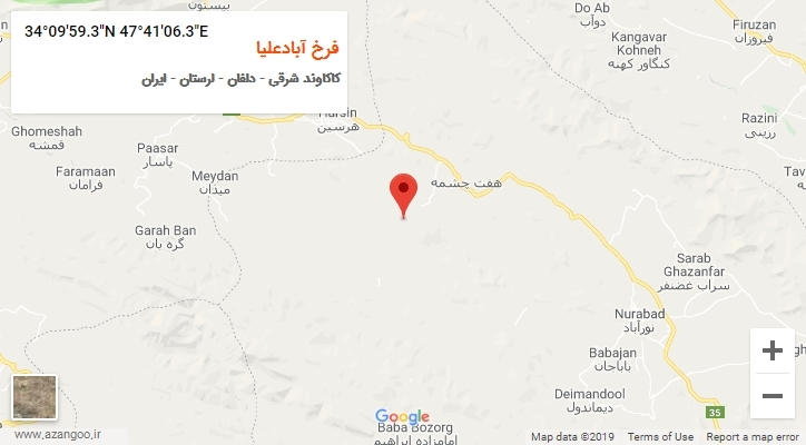 روستای فرخ آبادعلیا بر روی نقشه