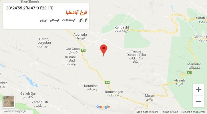 روستای فرخ آبادعلیا بر روی نقشه