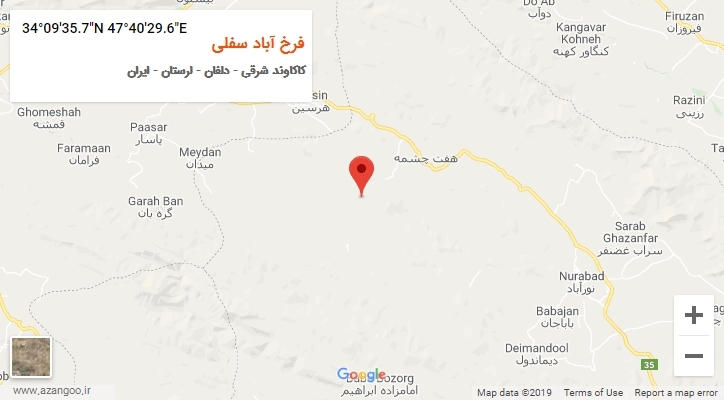 روستای فرخ آباد سفلی بر روی نقشه