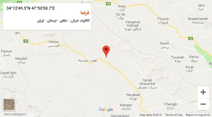 روستای فرضا بر روی نقشه