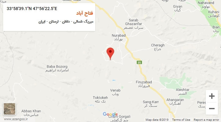 روستای فتاح آباد بر روی نقشه