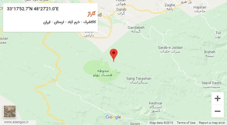 روستای گاراژ بر روی نقشه