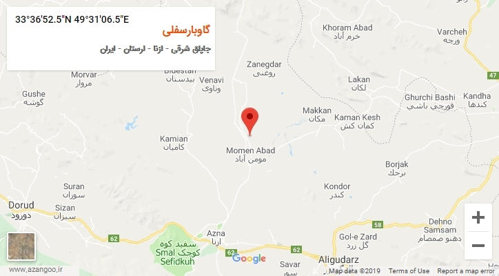 روستای گاوبارسفلی بر روی نقشه