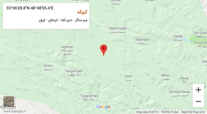 روستای گچگه بر روی نقشه