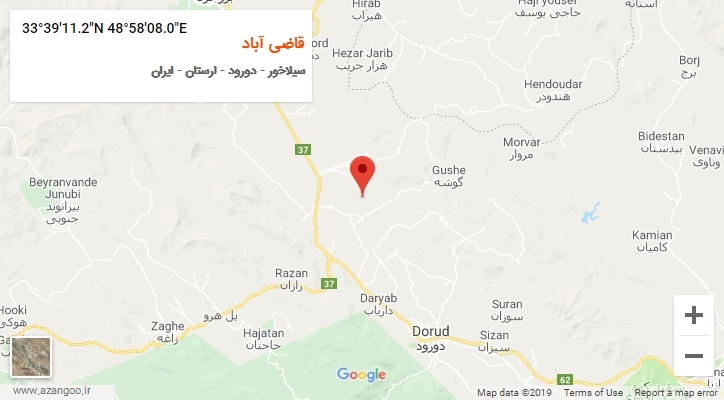 روستای قاضی آباد بر روی نقشه