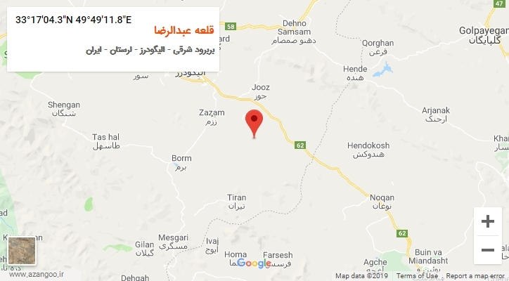 روستای قلعه عبدالرضا بر روی نقشه