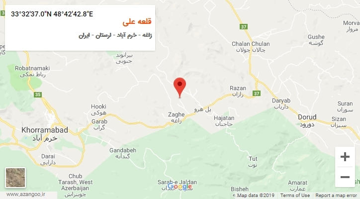 روستای قلعه علی بر روی نقشه