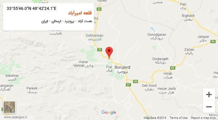 روستای قلعه امیرآباد بر روی نقشه