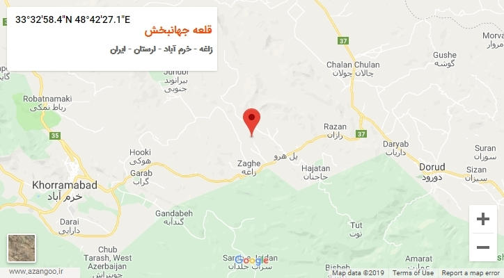 روستای قلعه جهانبخش بر روی نقشه