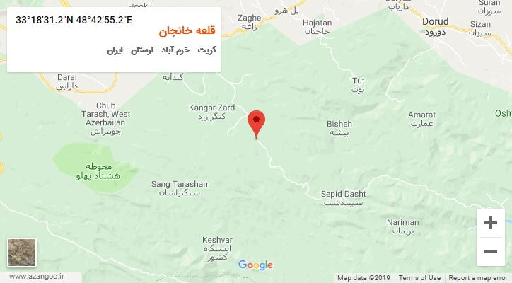 روستای قلعه خانجان بر روی نقشه