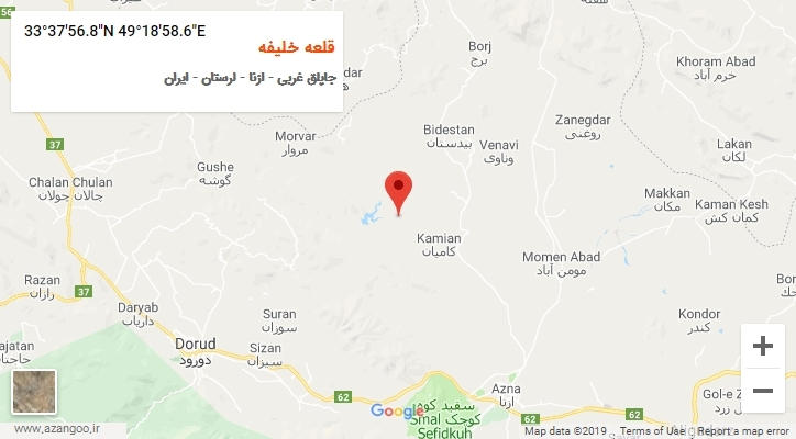 روستای قلعه خلیفه بر روی نقشه
