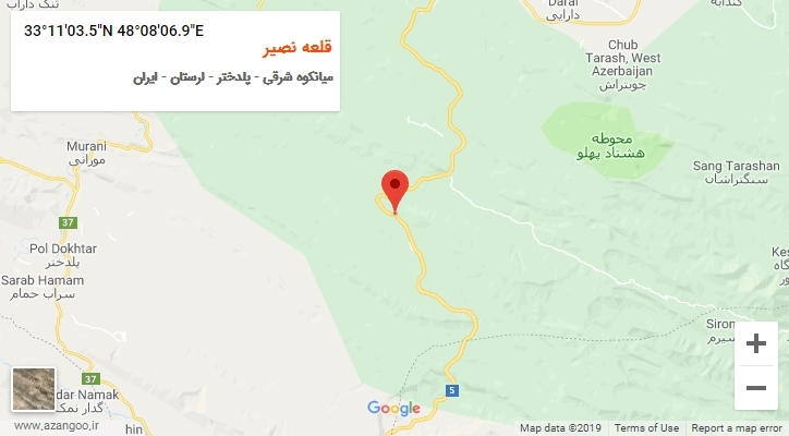 روستای قلعه نصیر بر روی نقشه