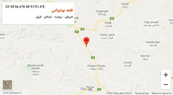 روستای قلعه نوشوکتی بر روی نقشه