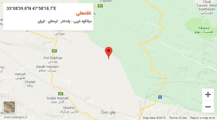 روستای غلامعلی بر روی نقشه