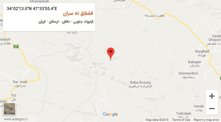 روستای قشلاق ته سران بر روی نقشه