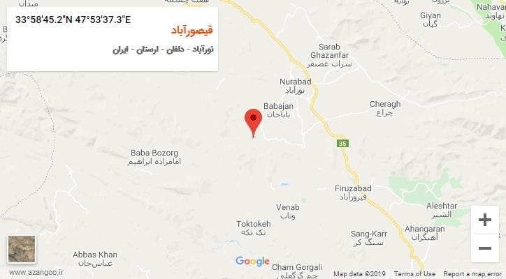 روستای قیصورآباد بر روی نقشه