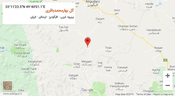 روستای گل بهارمحمدباقری بر روی نقشه