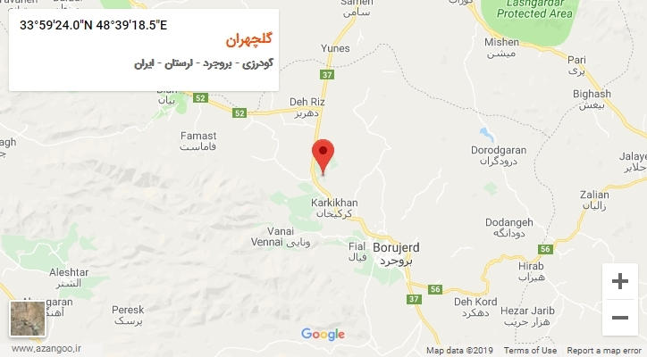 روستای گلچهران بر روی نقشه