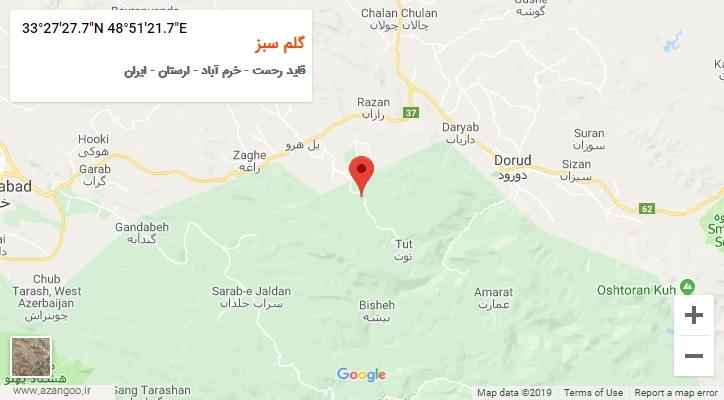 روستای گلم سبز بر روی نقشه