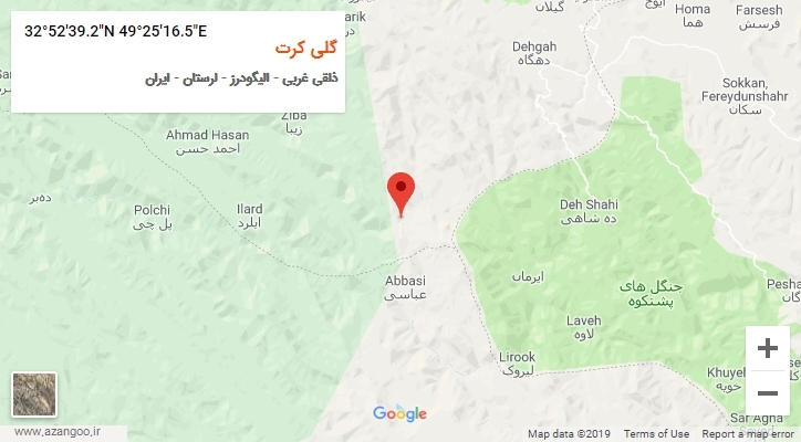 روستای گلی کرت بر روی نقشه