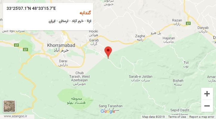 روستای گندابه بر روی نقشه