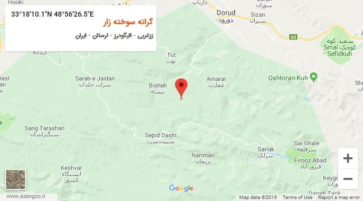 روستای گرانه سوخته زار بر روی نقشه