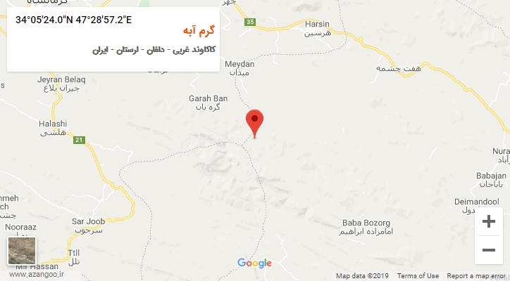 روستای گرم آبه بر روی نقشه