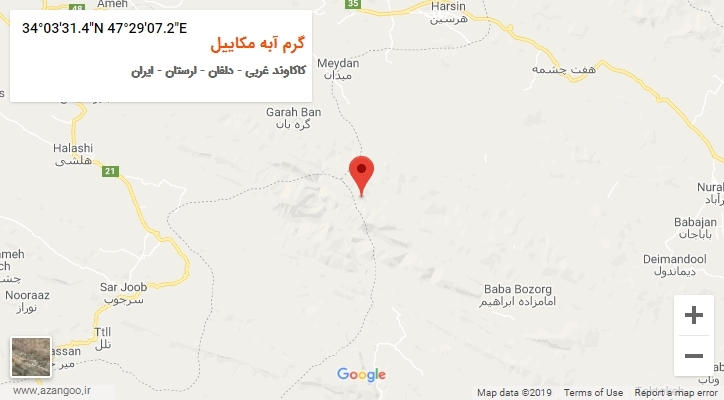روستای گرم آبه مکاییل بر روی نقشه