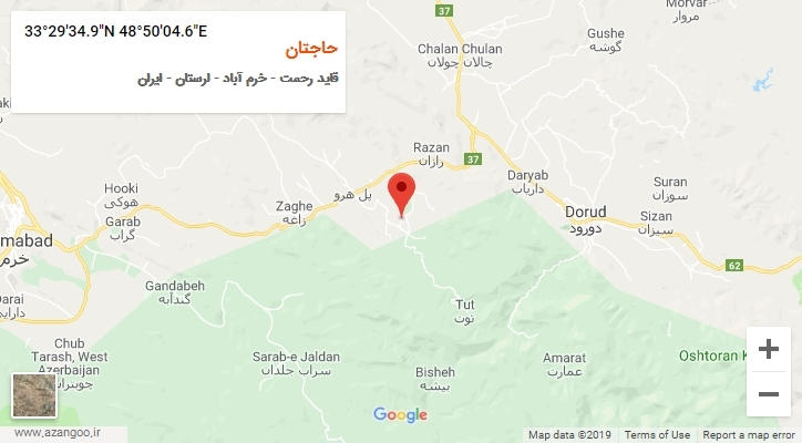 روستای حاجتان بر روی نقشه