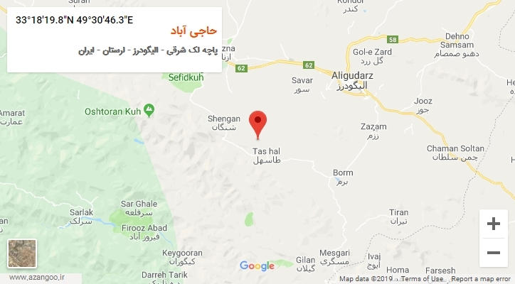 روستای حاجی آباد بر روی نقشه