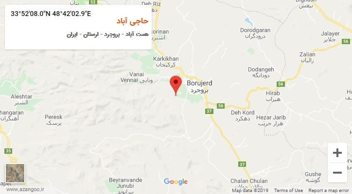 روستای حاجی آباد بر روی نقشه