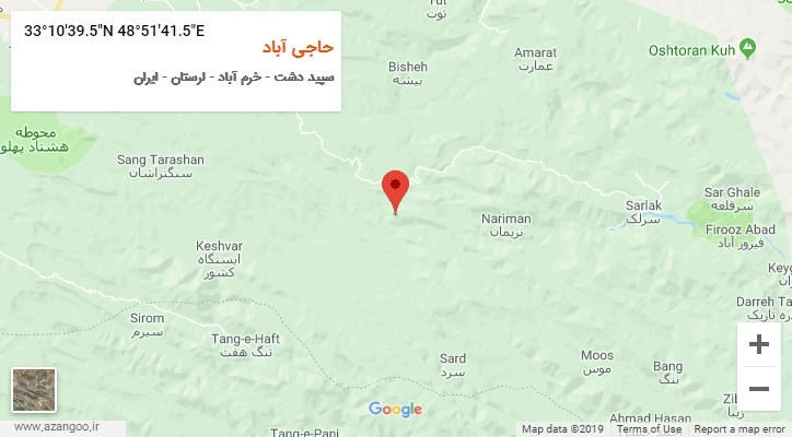 روستای حاجی آباد بر روی نقشه