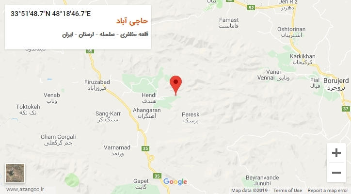روستای حاجی آباد بر روی نقشه