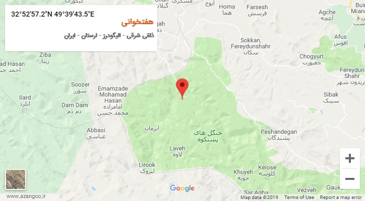 روستای هفتخوانی بر روی نقشه