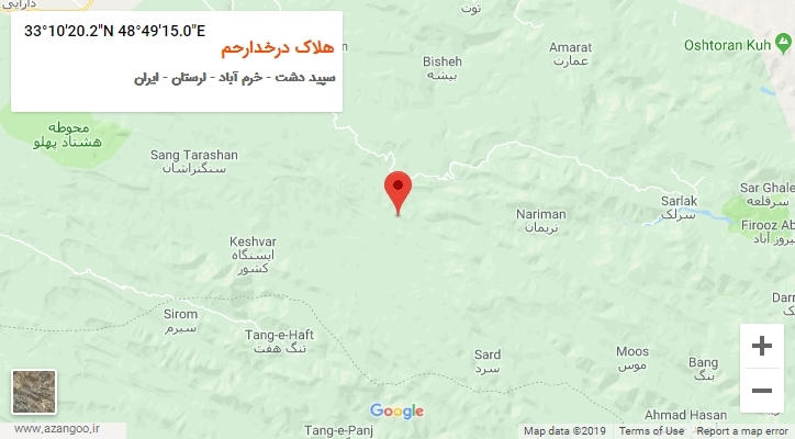 روستای هلاک درخدارحم بر روی نقشه