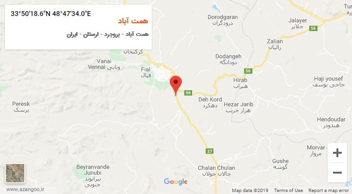 روستای همت آباد بر روی نقشه