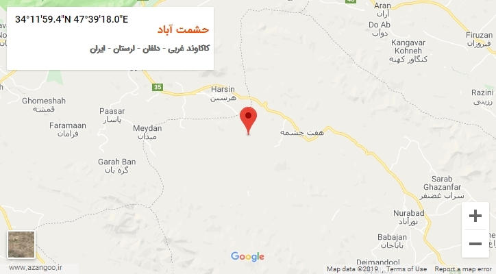 روستای حشمت آباد بر روی نقشه