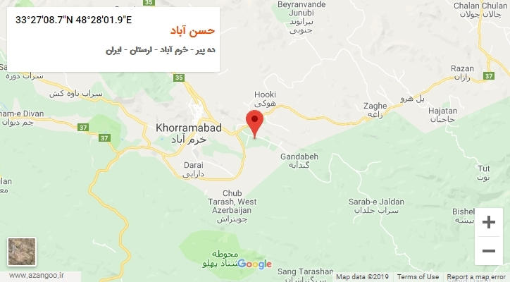 روستای حسن آباد بر روی نقشه