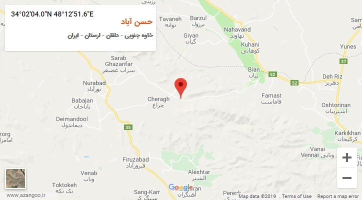 روستای حسن آباد بر روی نقشه